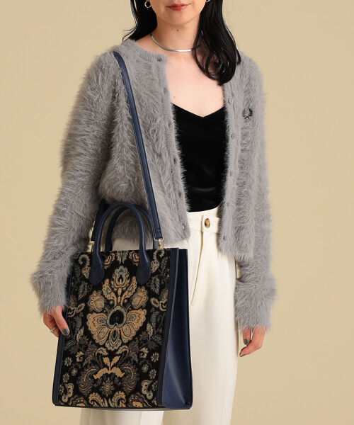 Ray BEAMS(レイビームス)の「Ray BEAMS / ゴブラン トートバッグ(トートバッグ・レディース・ネイビー/ブラウン・ONE SIZE)」の2枚目の写真