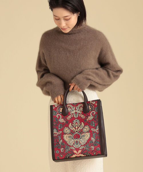 Ray BEAMS(レイビームス)の「Ray BEAMS / ゴブラン トートバッグ(トートバッグ・レディース・ネイビー/ブラウン・ONE SIZE)」の3枚目の写真