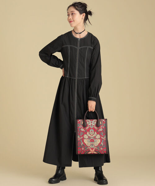 Ray BEAMS(レイビームス)の「Ray BEAMS / ゴブラン トートバッグ(トートバッグ・レディース・ネイビー/ブラウン・ONE SIZE)」の5枚目の写真