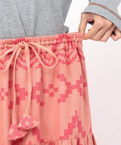 チチカカ（チチカカ）の「ナバホジャカードスカート（スカート・レディース・ブラウン/ピンク/アイボリー・FREE）」の13枚目の写真