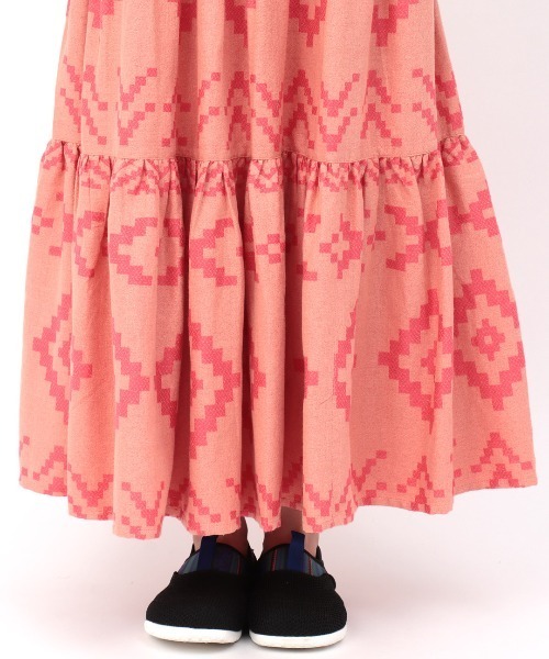 チチカカ（チチカカ）の「ナバホジャカードスカート（スカート・レディース・ブラウン/ピンク/アイボリー・FREE）」の14枚目の写真