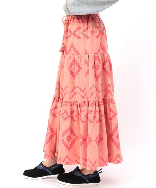 チチカカ（チチカカ）の「ナバホジャカードスカート（スカート・レディース・ブラウン/ピンク/アイボリー・FREE）」の10枚目の写真