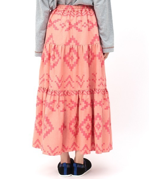 チチカカ（チチカカ）の「ナバホジャカードスカート（スカート・レディース・ブラウン/ピンク/アイボリー・FREE）」の11枚目の写真