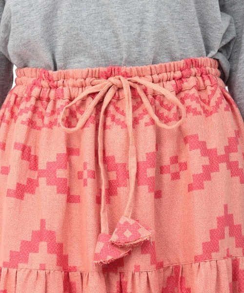 チチカカ（チチカカ）の「ナバホジャカードスカート（スカート・レディース・ブラウン/ピンク/アイボリー・FREE）」の12枚目の写真