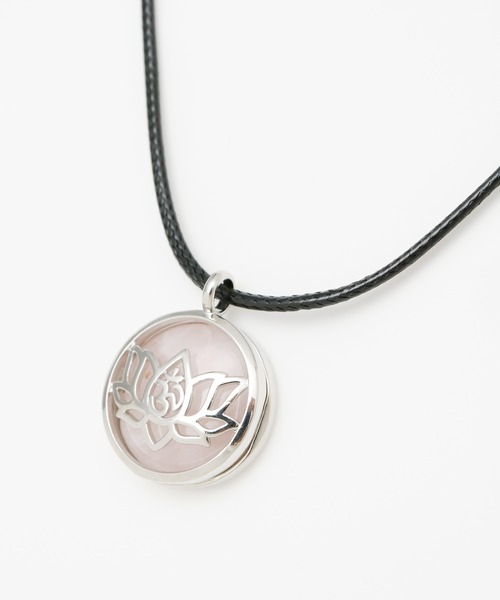 チャイハネ（チャイハネ）の「【チャイハネ】ロータスフレームネックレス（ネックレス・レディース・ブラウン/ホワイト系その他/ダークブルー/ライトピンク・FREE）」の7枚目の写真