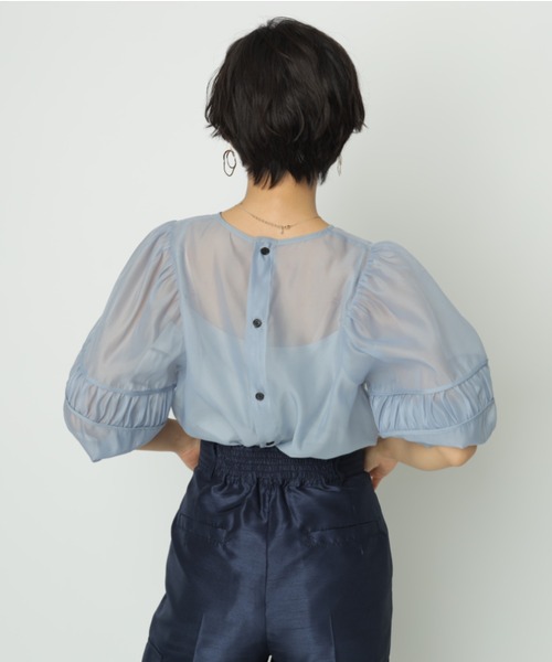 カデュネ　シースルーブラウス M CADUNE（カデュネ）の「シースルーデザインスリーブブラウス