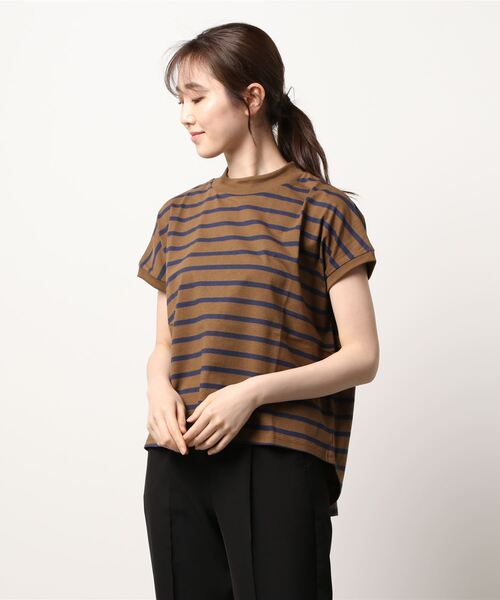 Samansa Mos2 blue(サマンサモスモスブルー)の「【USAコットン】ハイネックフレンチTシャツ(Tシャツ/カットソー・レディース・ホワイト/ブラウン/オフホワイト/ラベンダー/チャコール・フリ-)」の22枚目の写真