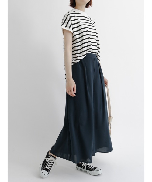 Samansa Mos2 blue(サマンサモスモスブルー)の「【USAコットン】ハイネックフレンチTシャツ(Tシャツ/カットソー・レディース・ホワイト/ブラウン/オフホワイト/ラベンダー/チャコール・フリ-)」の18枚目の写真