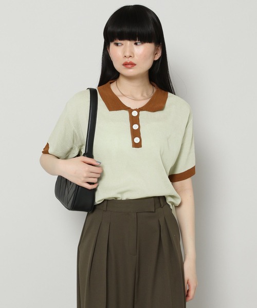 【完売品】【新品未使用タグ付き】the toe ネイビー ポロシャツ S ALAND(エーランド)の「3.3Field Trip/コントラストカラー