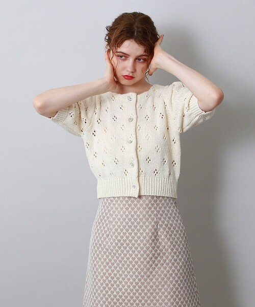 ♡美品♡DEICY アイレットスパンコールカーディガン　グレー KNIT-D