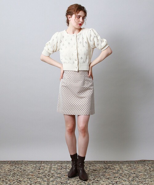 ♡美品♡DEICY アイレットスパンコールカーディガン　グレー DEICY（デイシー）の「スパンコールアイレットカーディガン（ニット