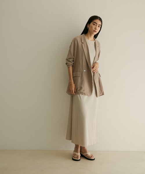 SALON adam et rope′ ダブルガーゼルーズジャケット SALON adam et rope'（サロン アダム エ ロペ）の「【洗える