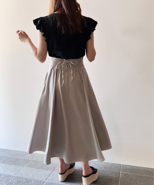 TORTE(トルテ)の「ハイウエストレーシングスカート(スカート・レディース・ライトグレー/ブラック/ライトブラウン/ダークブルー・FREE)」の13枚目の写真