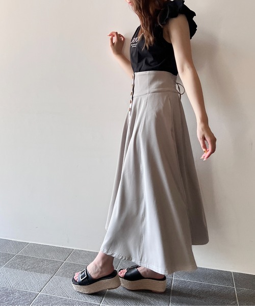 TORTE(トルテ)の「ハイウエストレーシングスカート(スカート・レディース・ライトグレー/ブラック/ライトブラウン/ダークブルー・FREE)」の14枚目の写真