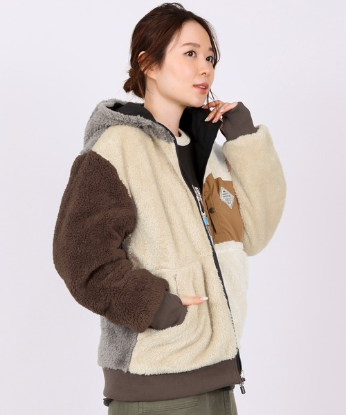 KRIFF MAYER Lady's Collection（クリフメイヤーレディースコレクション）の「リバーシブルジャケット ボア 2way アウトドア キャンプ（ひっくりJK）（その他アウター・レディース・ベージュ/ネイビー/オフホワイト/その他5/その他6/カラフル・MEDIUM/LARGE）」の4枚目の写真