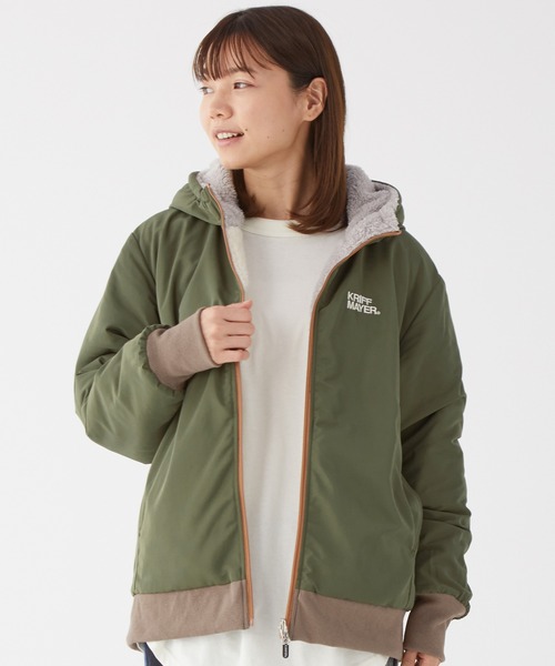 KRIFF MAYER Lady's Collection（クリフメイヤーレディースコレクション）の「リバーシブルジャケット ボア 2way アウトドア キャンプ（ひっくりJK）（その他アウター・レディース・ベージュ/ネイビー/オフホワイト/その他5/その他6/カラフル・MEDIUM/LARGE）」の16枚目の写真