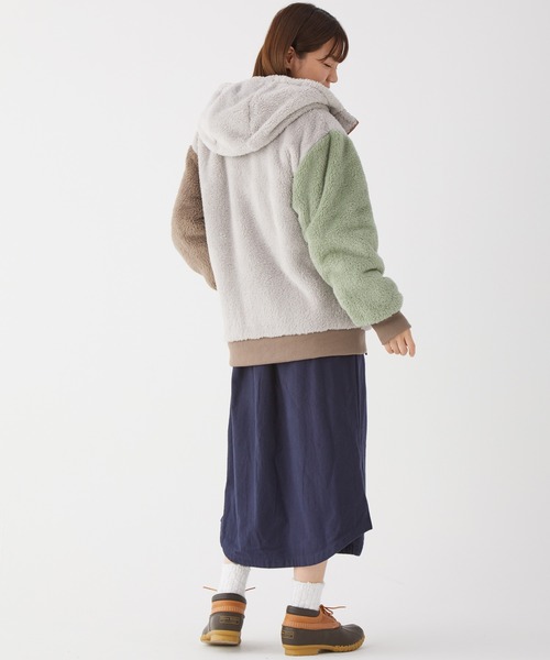 KRIFF MAYER Lady's Collection（クリフメイヤーレディースコレクション）の「リバーシブルジャケット ボア 2way アウトドア キャンプ（ひっくりJK）（その他アウター・レディース・ベージュ/ネイビー/オフホワイト/その他5/その他6/カラフル・MEDIUM/LARGE）」の17枚目の写真