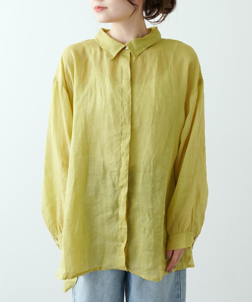 PUAL CE CIN（ピュアルセシン）の「【Du noir】ラミー長袖ブラウス（シャツ/ブラウス・レディース・ブラック/グレー/マスタード/ピンク・FREE）」の6枚目の写真