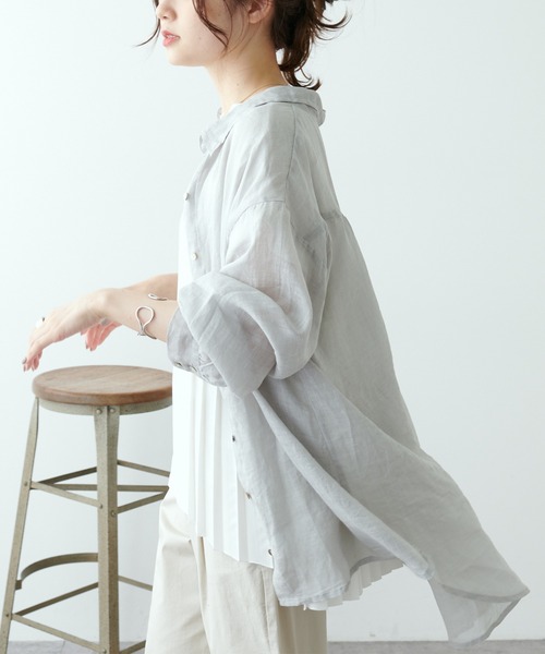 PUAL CE CIN（ピュアルセシン）の「【Du noir】ラミー長袖ブラウス（シャツ/ブラウス・レディース・ブラック/グレー/マスタード/ピンク・FREE）」の18枚目の写真