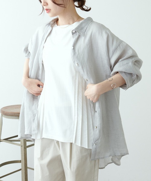 PUAL CE CIN（ピュアルセシン）の「【Du noir】ラミー長袖ブラウス（シャツ/ブラウス・レディース・ブラック/グレー/マスタード/ピンク・FREE）」の15枚目の写真