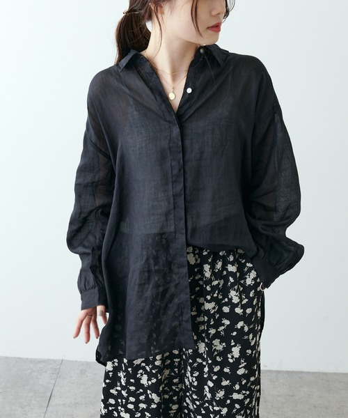 PUAL CE CIN（ピュアルセシン）の「【Du noir】ラミー長袖ブラウス（シャツ/ブラウス・レディース・ブラック/グレー/マスタード/ピンク・FREE）」の14枚目の写真