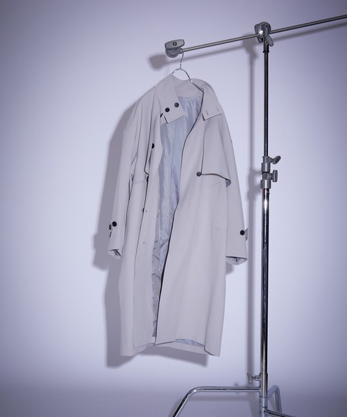 JUNRED（ジュンレッド）の「スムースタッチスタンドオーバーコート（その他アウター・メンズ・チャコールグレー/グレー系その他/ブルー系その他4/グレー・L/S/M）」の13枚目の写真