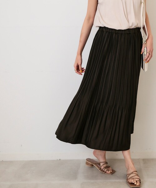 DRESKIP（ドレスキップ）の「◆ふんわり消しプリーツスカート（スカート・レディース・ネイビー/パープル系/ダークブラウン・03/02）」の2枚目の写真