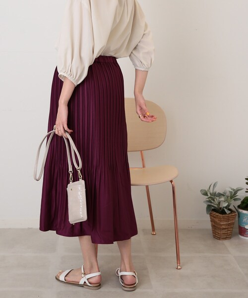 DRESKIP（ドレスキップ）の「◆ふんわり消しプリーツスカート（スカート・レディース・ネイビー/パープル系/ダークブラウン・03/02）」の20枚目の写真
