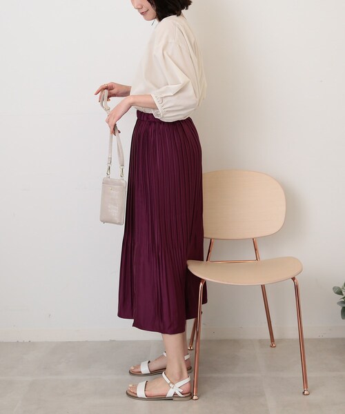 DRESKIP（ドレスキップ）の「◆ふんわり消しプリーツスカート（スカート・レディース・ネイビー/パープル系/ダークブラウン・03/02）」の18枚目の写真