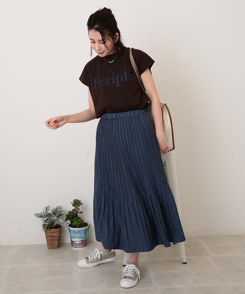 DRESKIP（ドレスキップ）の「◆ふんわり消しプリーツスカート（スカート・レディース・ネイビー/パープル系/ダークブラウン・03/02）」の12枚目の写真