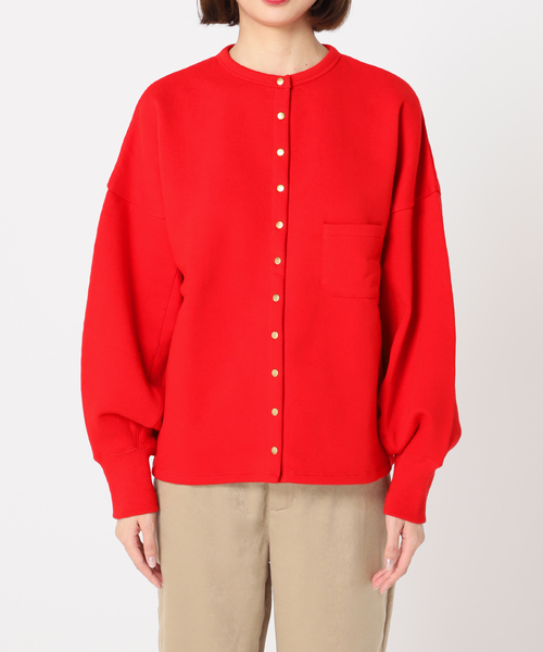 U by SPICK&SPAN(ユーバイスピックアンドスパン)の「ドットボタンカーディガン(カーディガン/ボレロ・レディース・ブラック/ネイビー/レッド/キャメル・FREE)」の9枚目の写真