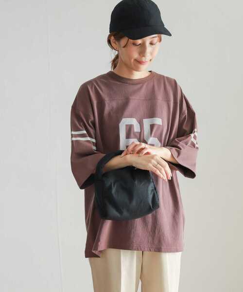 URBAN RESEARCH DOORS（アーバンリサーチドアーズ）の「コットンナンバリングTシャツ（Tシャツ/カットソー・レディース・チャコールグレー/ボルドー/オフホワイト・MEDIUM）」の9枚目の写真