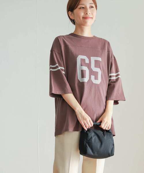 URBAN RESEARCH DOORS（アーバンリサーチドアーズ）の「コットンナンバリングTシャツ（Tシャツ/カットソー・レディース・チャコールグレー/ボルドー/オフホワイト・MEDIUM）」の12枚目の写真