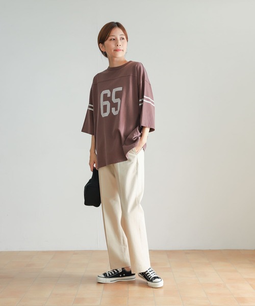 URBAN RESEARCH DOORS（アーバンリサーチドアーズ）の「コットンナンバリングTシャツ（Tシャツ/カットソー・レディース・チャコールグレー/ボルドー/オフホワイト・MEDIUM）」の15枚目の写真