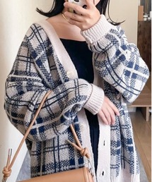 〈ユニセックス〉バリエ起毛オーバーカーディガン