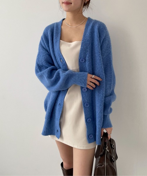 EPIMI E'PIMMY（エピミエピミー）の「〈ユニセックス〉バリエ起毛オーバーカーディガン（カーディガン/ボレロ・レディース・ブラック/ベージュ/ネイビー/オフホワイト/オリーブ/ピンク/オレンジ/ブルー/グリーン・MEDIUM）」の7枚目の写真