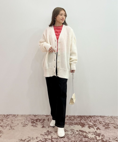 EPIMI E'PIMMY（エピミエピミー）の「〈ユニセックス〉バリエ起毛オーバーカーディガン（カーディガン/ボレロ・レディース・ブラック/ベージュ/ネイビー/オフホワイト/オリーブ/ピンク/オレンジ/ブルー/グリーン・MEDIUM）」の12枚目の写真