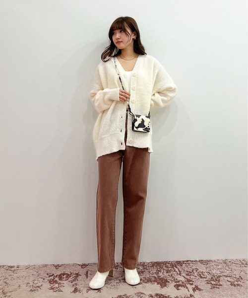 EPIMI E'PIMMY（エピミエピミー）の「〈ユニセックス〉バリエ起毛オーバーカーディガン（カーディガン/ボレロ・レディース・ブラック/ベージュ/ネイビー/オフホワイト/オリーブ/ピンク/オレンジ/ブルー/グリーン・MEDIUM）」の11枚目の写真