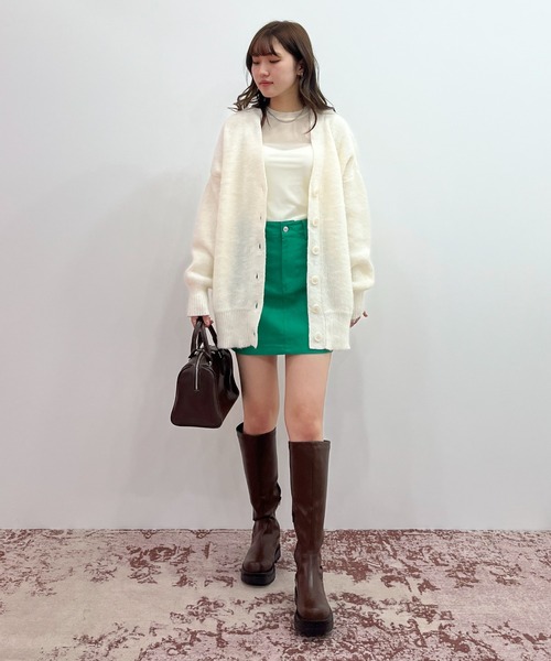 EPIMI E'PIMMY（エピミエピミー）の「〈ユニセックス〉バリエ起毛オーバーカーディガン（カーディガン/ボレロ・レディース・ブラック/ベージュ/ネイビー/オフホワイト/オリーブ/ピンク/オレンジ/ブルー/グリーン・MEDIUM）」の10枚目の写真