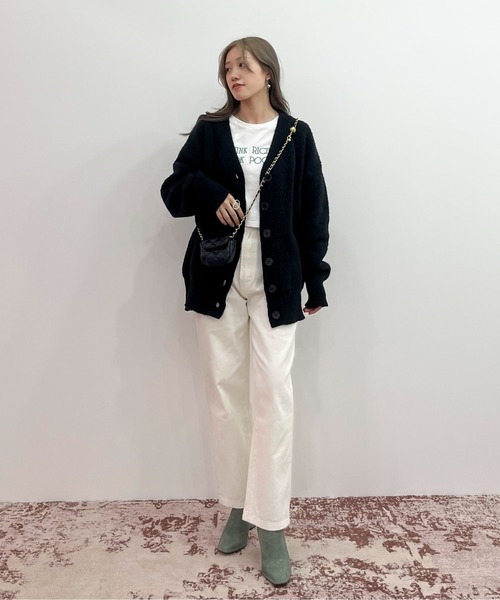 EPIMI E'PIMMY（エピミエピミー）の「〈ユニセックス〉バリエ起毛オーバーカーディガン（カーディガン/ボレロ・レディース・ブラック/ベージュ/ネイビー/オフホワイト/オリーブ/ピンク/オレンジ/ブルー/グリーン・MEDIUM）」の14枚目の写真