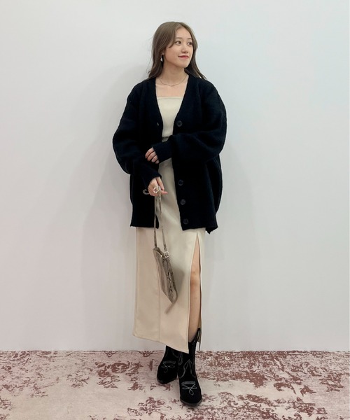 EPIMI E'PIMMY（エピミエピミー）の「〈ユニセックス〉バリエ起毛オーバーカーディガン（カーディガン/ボレロ・レディース・ブラック/ベージュ/ネイビー/オフホワイト/オリーブ/ピンク/オレンジ/ブルー/グリーン・MEDIUM）」の15枚目の写真