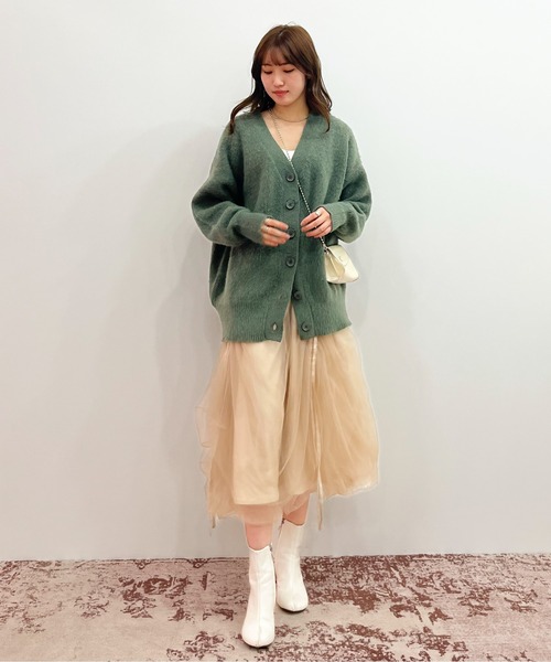 EPIMI E'PIMMY（エピミエピミー）の「〈ユニセックス〉バリエ起毛オーバーカーディガン（カーディガン/ボレロ・レディース・ブラック/ベージュ/ネイビー/オフホワイト/オリーブ/ピンク/オレンジ/ブルー/グリーン・MEDIUM）」の19枚目の写真