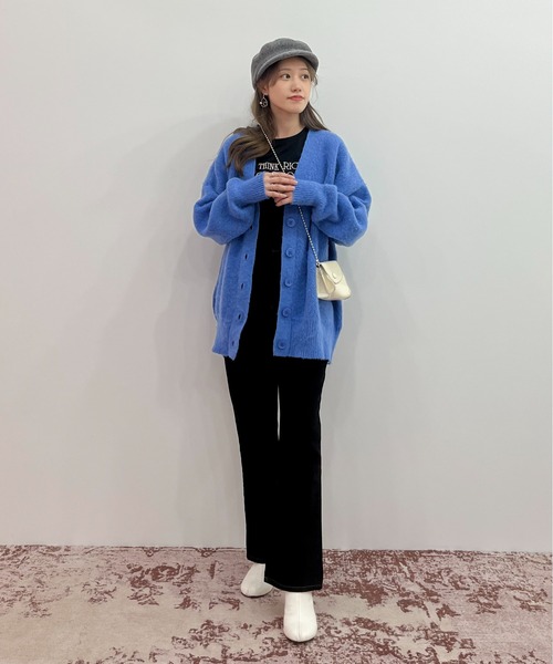 EPIMI E'PIMMY（エピミエピミー）の「〈ユニセックス〉バリエ起毛オーバーカーディガン（カーディガン/ボレロ・レディース・ブラック/ベージュ/ネイビー/オフホワイト/オリーブ/ピンク/オレンジ/ブルー/グリーン・MEDIUM）」の21枚目の写真