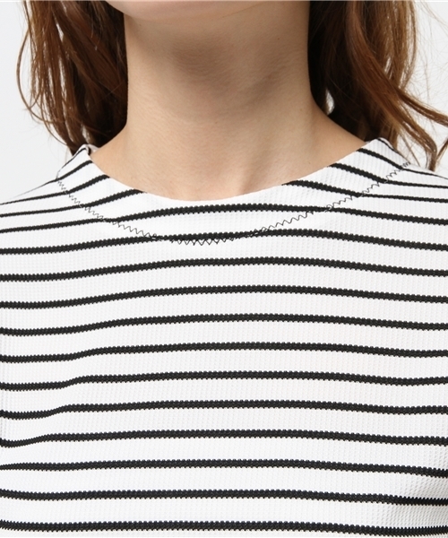 WHO'S WHO gallery（フーズフーギャラリー）の「ボーダー5分袖TEE（Tシャツ/カットソー・レディース・ホワイト/グレー/ネイビー・FREE）」の7枚目の写真