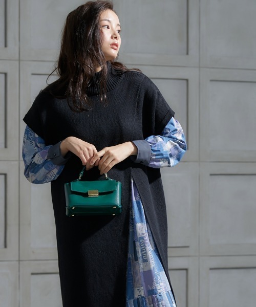 miclat（ミクラ）の「大きいサイズ フロントスリットニットワンピース miclat（ワンピース・レディース・ブラック・4L/LL/L/3L）」の4枚目の写真