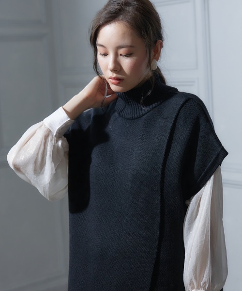 miclat（ミクラ）の「大きいサイズ フロントスリットニットワンピース miclat（ワンピース・レディース・ブラック・4L/LL/L/3L）」の13枚目の写真