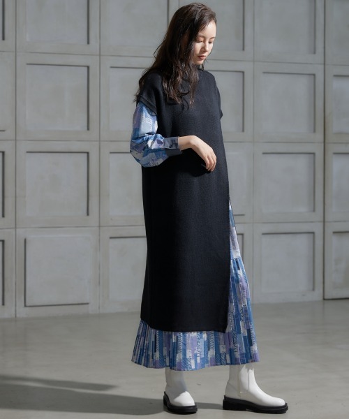 miclat（ミクラ）の「大きいサイズ フロントスリットニットワンピース miclat（ワンピース・レディース・ブラック・4L/LL/L/3L）」の7枚目の写真