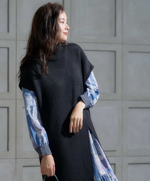 miclat（ミクラ）の「大きいサイズ フロントスリットニットワンピース miclat（ワンピース・レディース・ブラック・4L/LL/L/3L）」の20枚目の写真