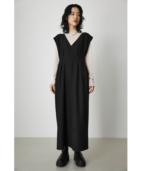 AZUL by moussy（アズールバイマウジー）の「WAIST TUCK ONEPIECE/ウエストタックワンピース（ワンピース・レディース・ブラック/カーキ/グレー・SMALL/MEDIUM）」の7枚目の写真