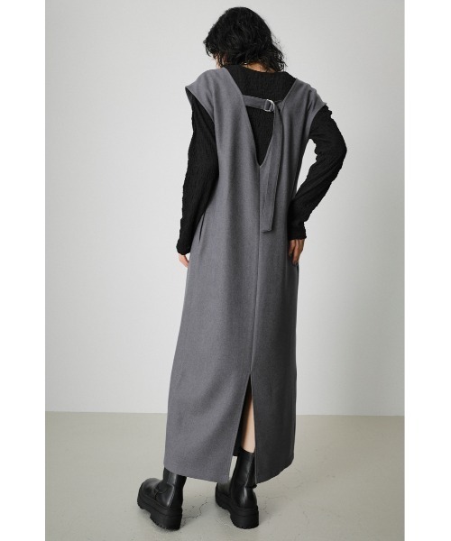 AZUL by moussy（アズールバイマウジー）の「WAIST TUCK ONEPIECE/ウエストタックワンピース（ワンピース・レディース・ブラック/カーキ/グレー・SMALL/MEDIUM）」の14枚目の写真